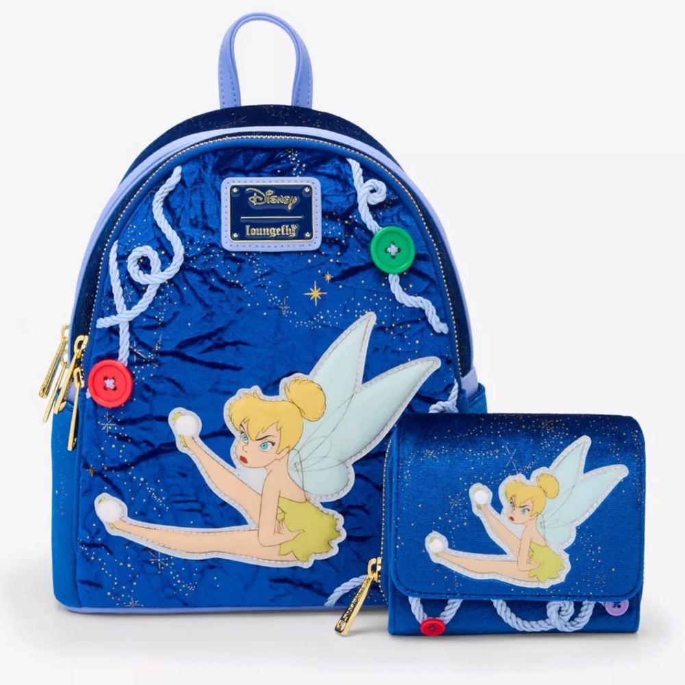 Loungefly Disney Peter Pan Tinker Bell Buttons Light-Up
Mini Backpack & Wallet
